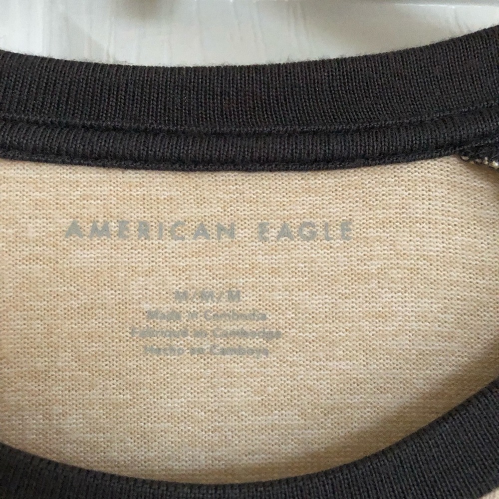 NWT Cream and grey long sleeve shirt from American Eagle. - Picture 3 of 4